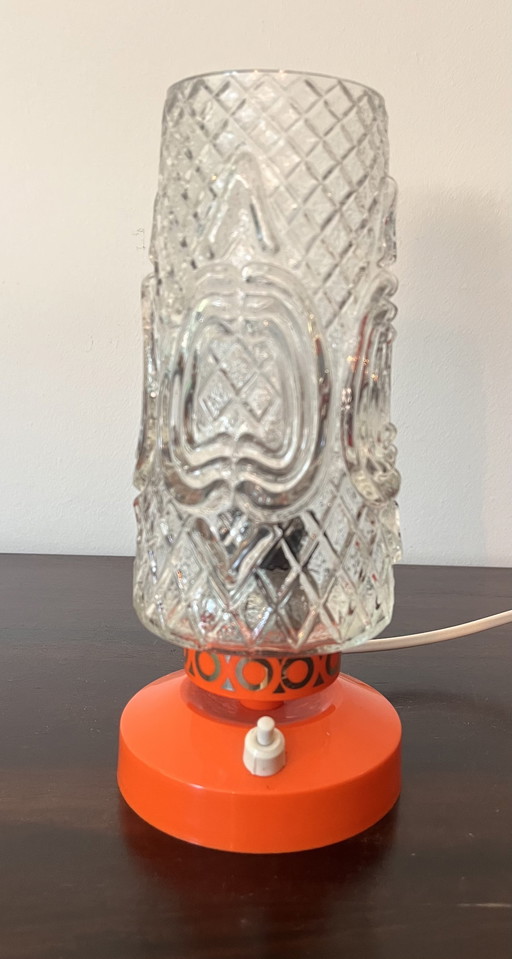Lampe de table orange vintage des années 1970