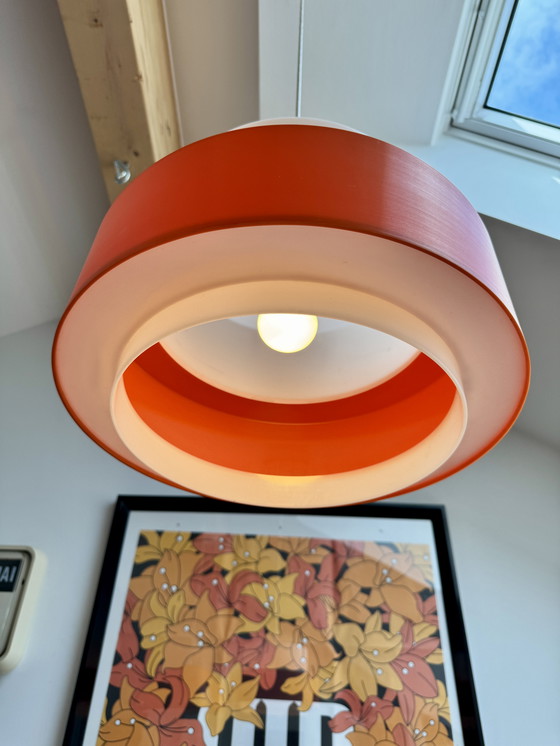 Image 1 of Uno & Östen Kristiansson für Luxus Vintage Pendelleuchte 'Cylindus' Schweden 1970er | Mid Century Modern Deckenleuchte