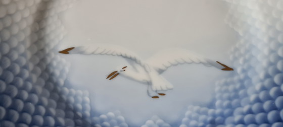 Bing & Grøndahl “Gaviota con borde dorado” (Blå Måsen) – Juego de porcelana de 20 piezas, años 50/80 En (photo 6 of 15)