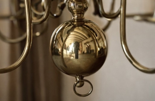 kroonluchter, massief messing , klassiek/landelijke stijl