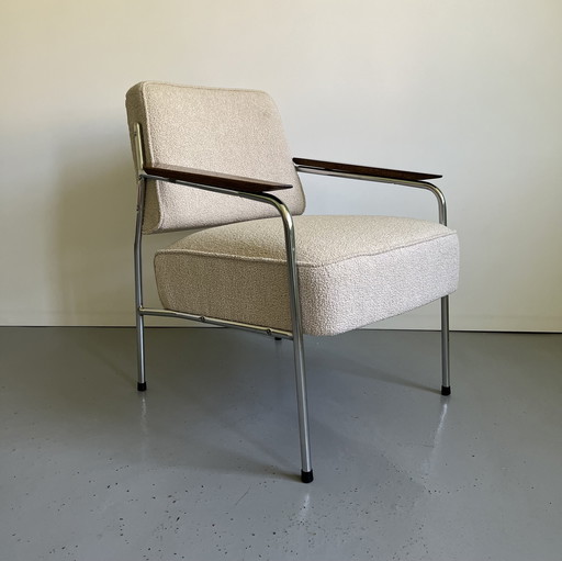 Vintage Bauhaus Tubular Steel And Wood Chair From Brussel Expo 58'