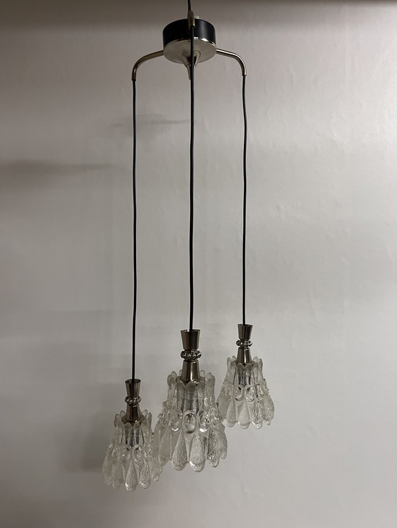 Image 1 of Lampada da sospensione vintage a cascata anni settanta bloemvorm kelk Lampada Chroom