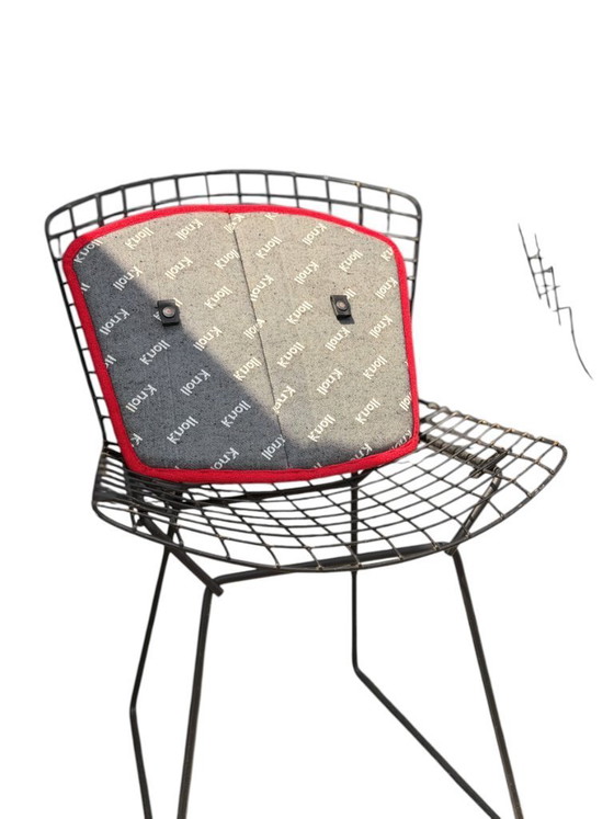 Image 1 of Paire de chaises Harry Bertoia en fil de fer haut de gamme pour Knoll - Acier et coussins d'origine - 1950