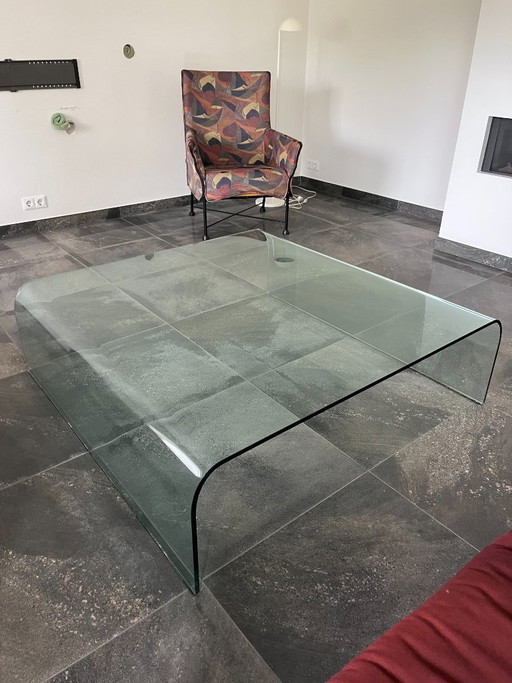 Glazen salontafel waterfall 120 x 120