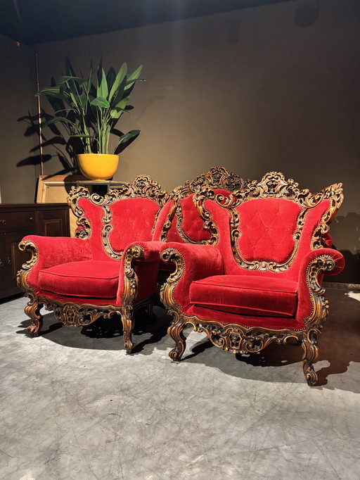 Barocke Luxus-Sofa-Garnitur Klassisch & Elegant