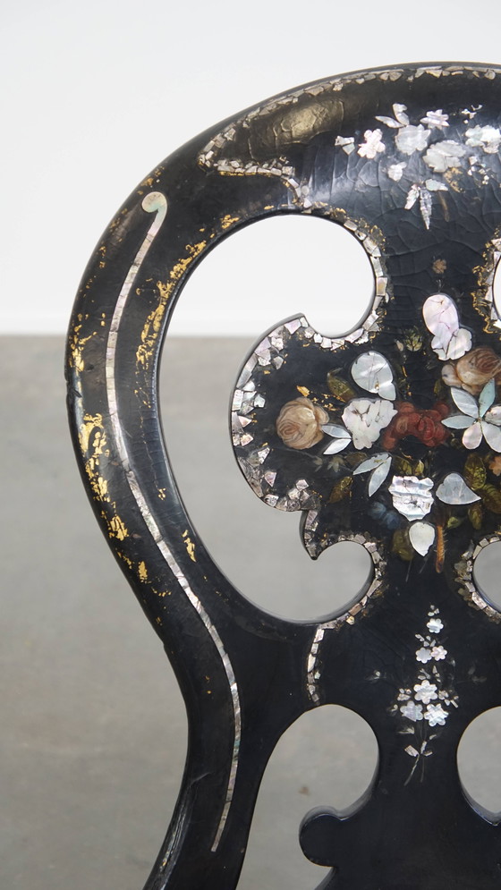 Image 1 of Antique 19th Century English Mother of Pearl Chair