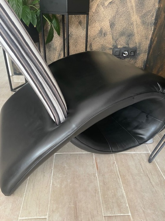 Wunderschöner, einzigartiger Designersessel von Jesss aus Leder/Stoff – Leather (photo 9 of 11)