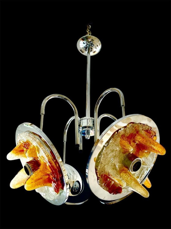 Image 1 of Toni Zuccheri von Venini Kronleuchter XXL aus Muranoglas! Italien 1970er Jahre