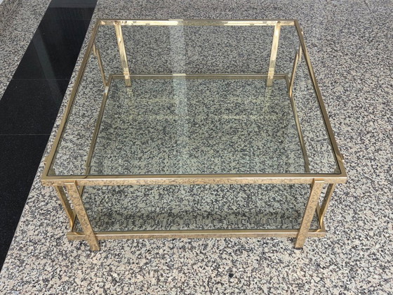 Image 1 of High-end Vintage Hollywood Regency Salontafel – 23kt Verguld – Jaren 70