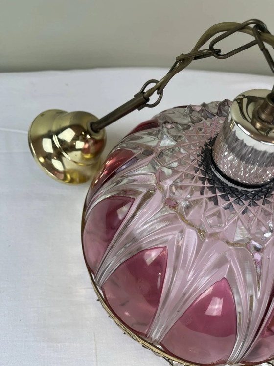 Suspension en verre taillé avec pampilles – Crystal, Glass, Art Deco (photo 7 of 10)