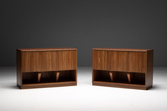 Image 1 of Credenza a doghe modernista, Italia, anni '60