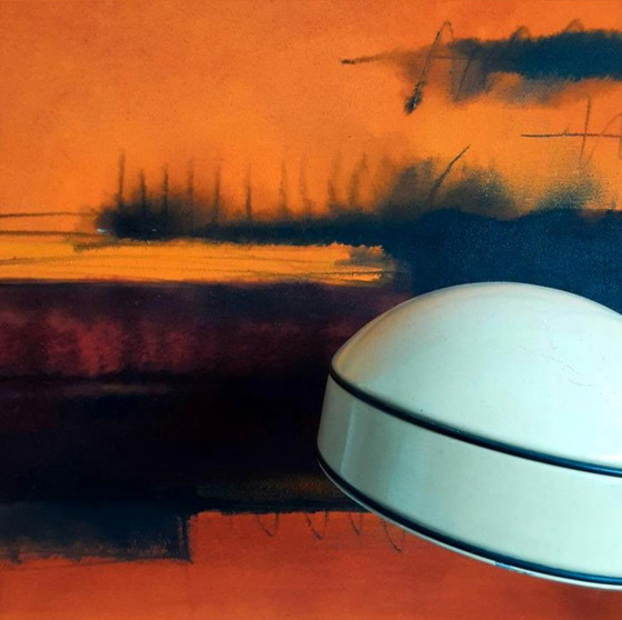 Image 1 of Dário Bosa abstract 2 Luik (arancione/rosso) firmato / tela (artista brasiliano)