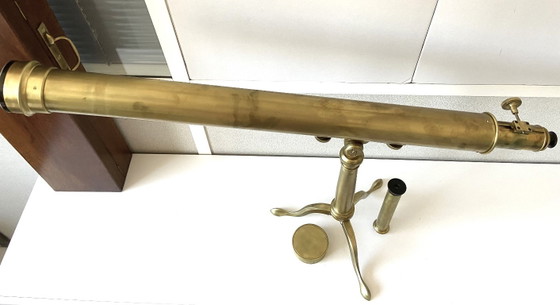 Ancienne Lunette Astronomique Télescope Longue-Vue Fin 1800 France Céleste – Sculptures, Brass (photo 17 of 19)