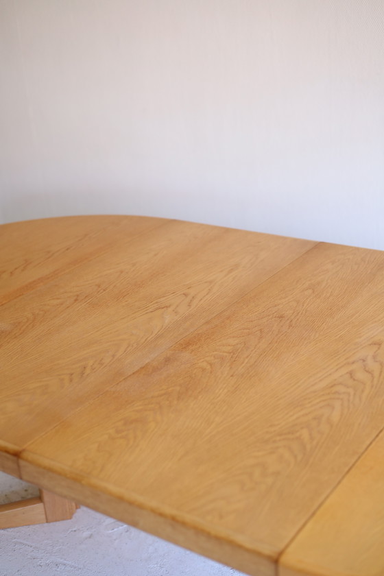 Extendable Oak Dining Table – Wood (photo 6 of 10)