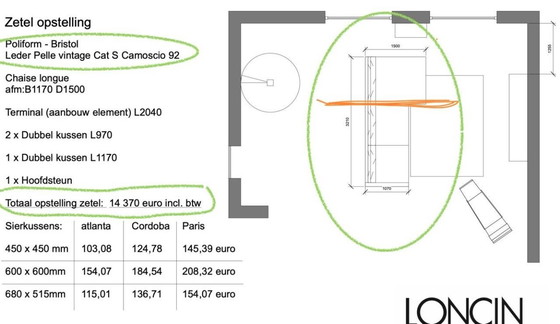 Image 1 of Canapé vintage en cuir Poliform design