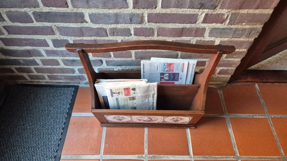 Portariviste vintage in legno con piastrelle in ceramica in stile Delft – Wood (photo 10 of 11)