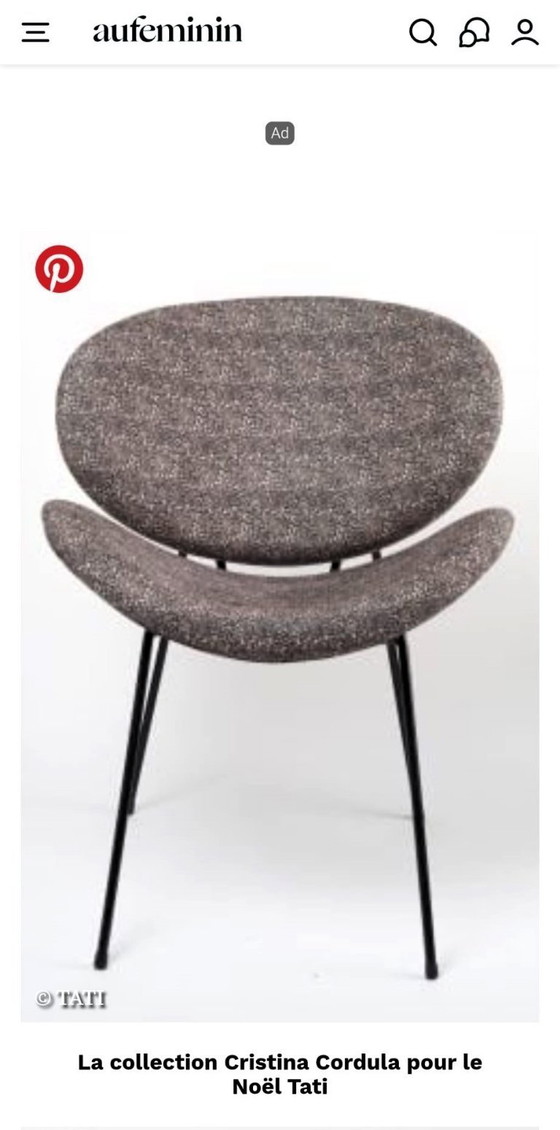 Image 1 of ✨🔸 Chaise design Cristina Cordula – Velours léopard – Édition Tati – Collector rare années 2000 🔸✨