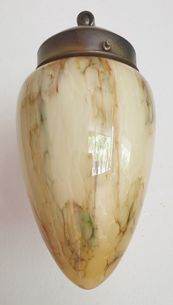 Image 1 of Art-Deco-Wandleuchte aus Opalglas