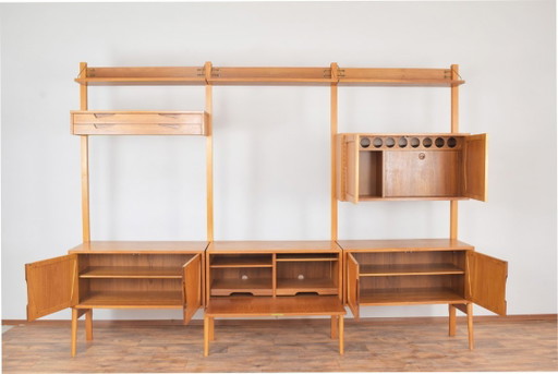 Ensemble de 3 meubles muraux en teck style Mid-Century, conçus par Kjell Riise pour Rival Brodrene Jatogs, années 1960.