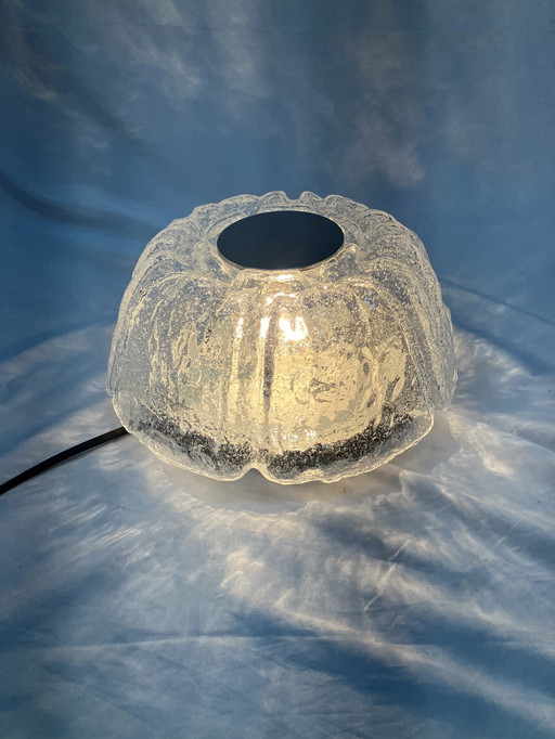 Vintage Ice Glass Ceiling Lamp Helena Tynell Glashutte Limburg