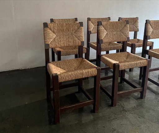 Set di sei sedie razionaliste, Spagna 1960