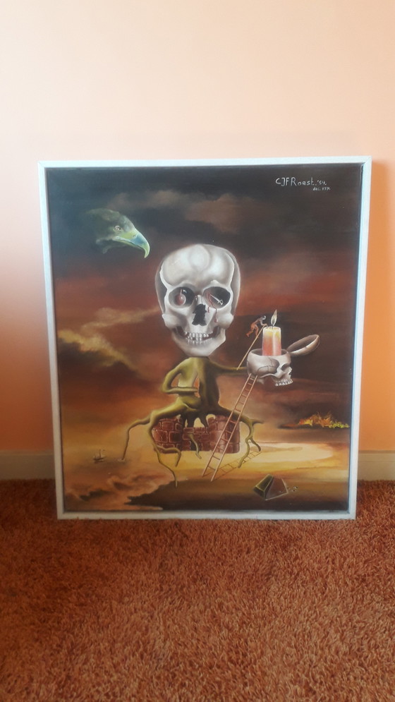 Image 1 of Dipinto CJF Roest 1971, Napoleone, Bastiglia, 63x73 cm