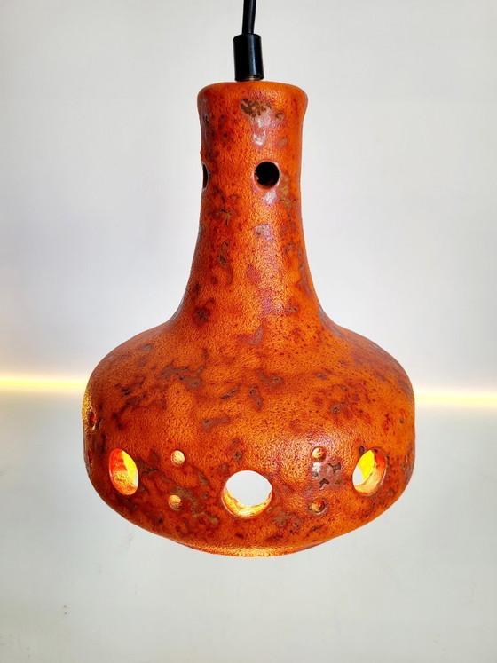 Image 1 of Lampada a sospensione Fat Lava in ceramica, tonalità arancioni, anni '50