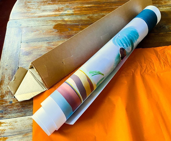 Image 1 of Op het terras - D. Hockney - 1966 - Poster 70 x 100 cm