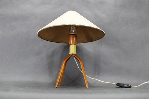 Lampe de table en bois des années 1960, Tchécoslovaquie