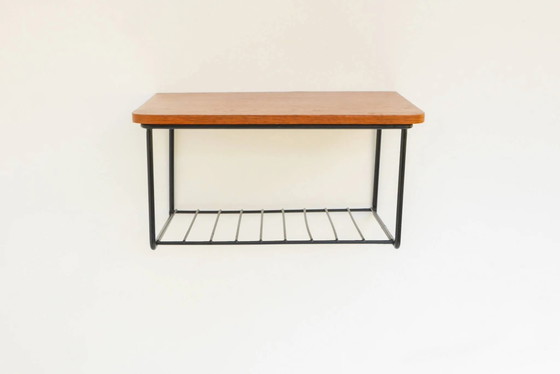 Vintage Zwevend Wandrek, Teak String Rack Jaren 60 Design – Scandinavian (photo 14 of 15)