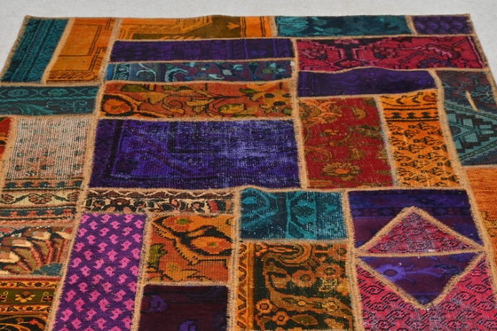 Image 1 of Tapis Oriental Patchwork multicolore 185x120 cm – Style Scandinave, Dk, 1960