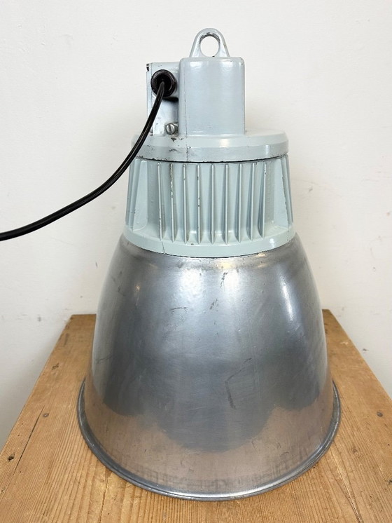 Image 1 of Vintage Silver Industrial Factory Pendant Lamp from Elektrosvit, 1960s