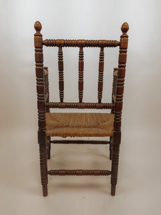 Image 1 of Antique Bobbin chair with armrests