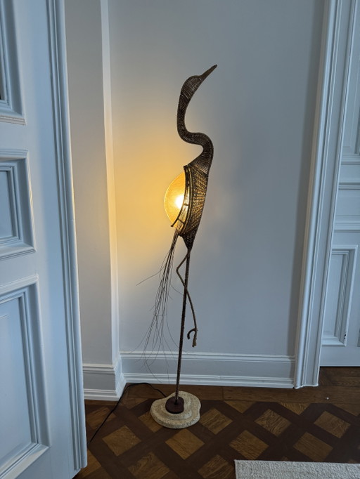 Crane floor lamp, 70s, floor lamp 70s, Midcentury