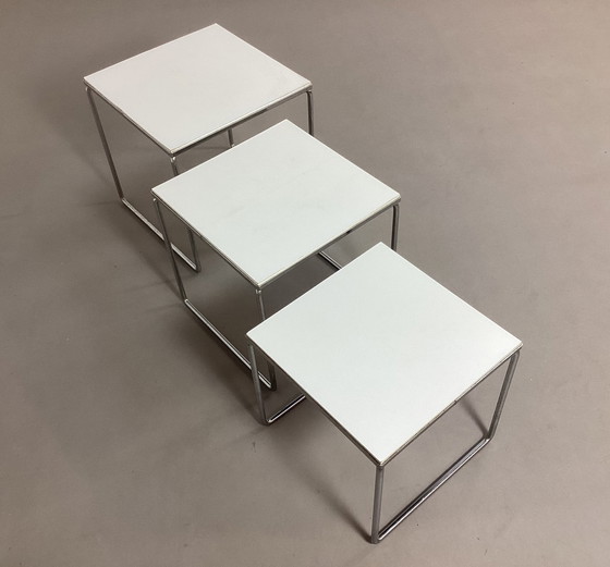 Image 1 of Set vintage nesting tables bijzettafels chroom
