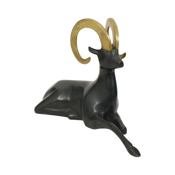 Image 1 of Statue de bélier en laiton de style Art déco