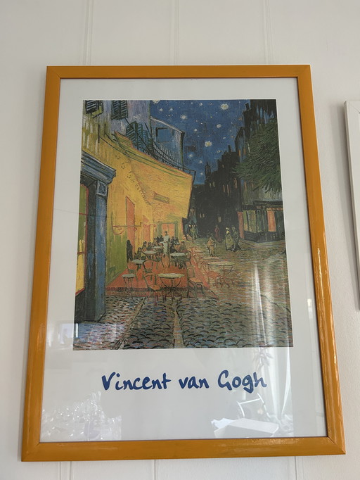 Large Vintage Art Poster Van Gogh (Arles) in Yellow Frame
