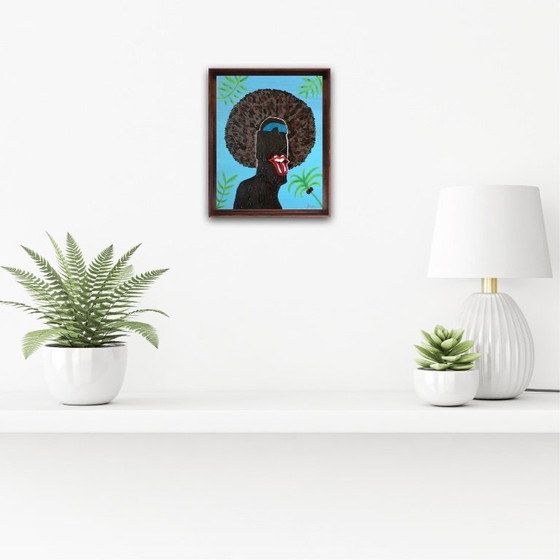 Image 1 of Acryl auf Leinwand. Größe 30 x 24 cm. Moai-Serie.