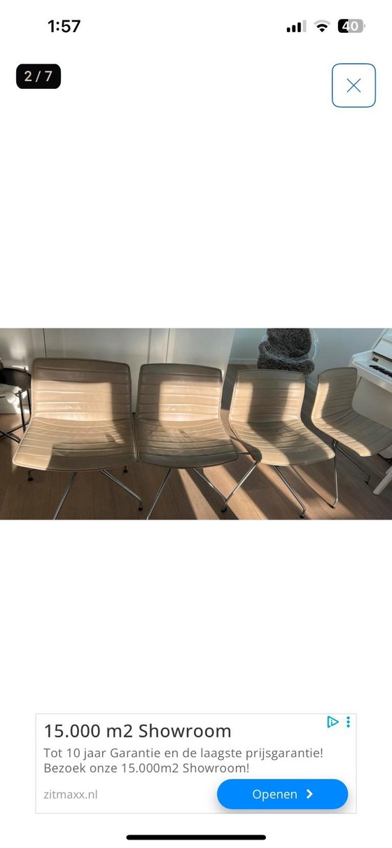 Image 1 of 4x Cuir Arper Catifa (53) pied pivotant