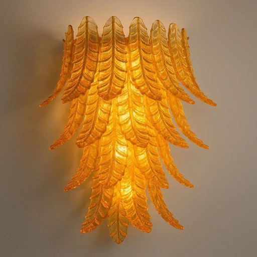 Italiaans-hedendaags-Italiaans-amber-Felci-Murano-glazen-wandlamp-1379