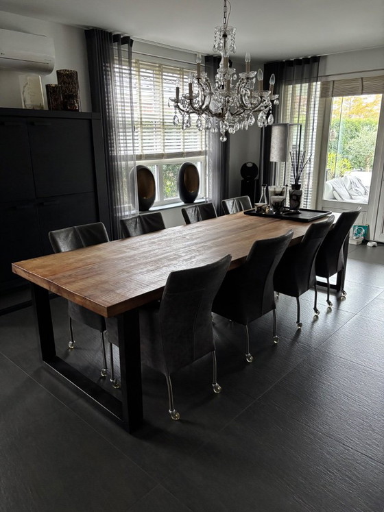 6 Design Wildleder Esszimmerstühle, Grau, Rustic (Foto 2 von 10)