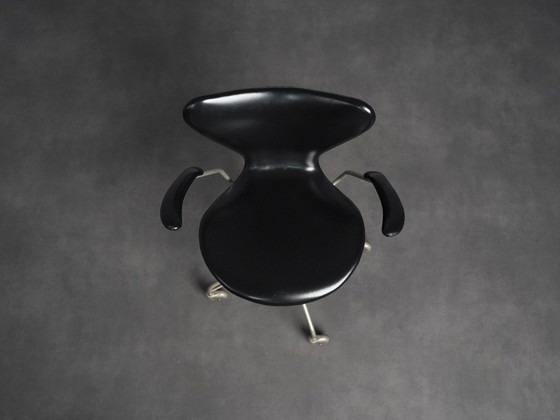First Edition Arne Jacobsen Model 3217 Office Chair for Fritz Hansen, Denmark, 1950s, Metal, Silver, Vintage (photo 6 of 12)