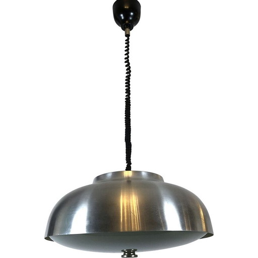 Lampada a sospensione vintage con vetro regolabile di Oscar Torlasco per Lumi Milano, Italia 1950
