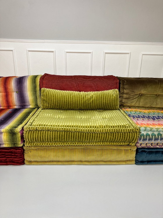 Image 1 of Roche Bobois Mah Jong Designer Sofa Stoff 3-Sitzer handgefertigt MahJong Bunt Modular
