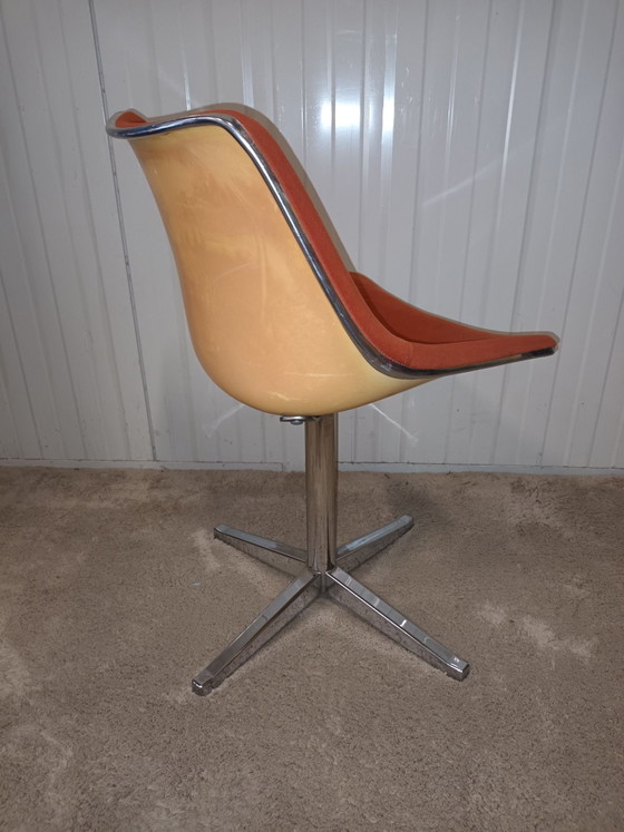 Space Age Swivel Chair Model L202, Roland Schweitzer, Textile, Plastic, Orange (photo 5 of 8)