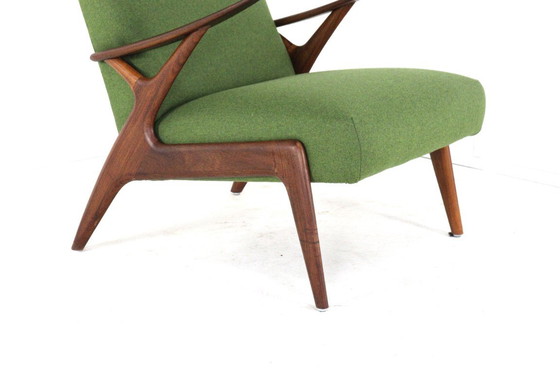 Image 1 of Vintage fauteuil stoel groen gestoffeerd 