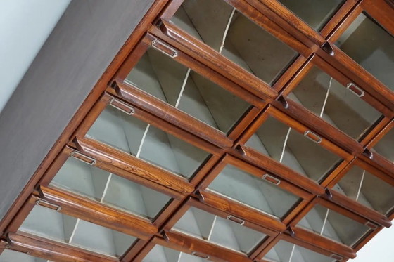 Image 1 of Vintage Dutch oak/mahogany haberdashery cabinet, 1930s