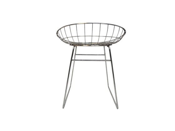 Image 1 of Pastoe - Cees Braakman - Filo d'acciaio - cromato - sgabello - KM05 - anni '60