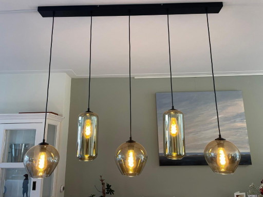 Goossens 5-Light Pendant Lamp – Smoke Glass – 130 Cm