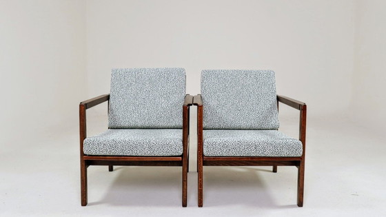 Image 1 of Een paar moderne loungestoelen, babyblauw, 1970
